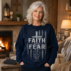 Faith Over Fear American Flag Unisex T-shirt, Women's T-shirt, Unisex Long Sleeve, Sweatshirt, Hoodie, Zip Hoodie