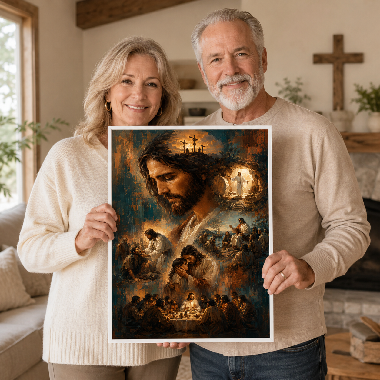 The Gospel Story Painterly Canvas Wall Art - Life of Christ Christian Decor