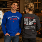 Blood of Jesus 2 Sided Unisex T-shirt, Women's T-shirt, Unisex Long Sleeve, Sweatshirt, Hoodie, Zip Hoodie