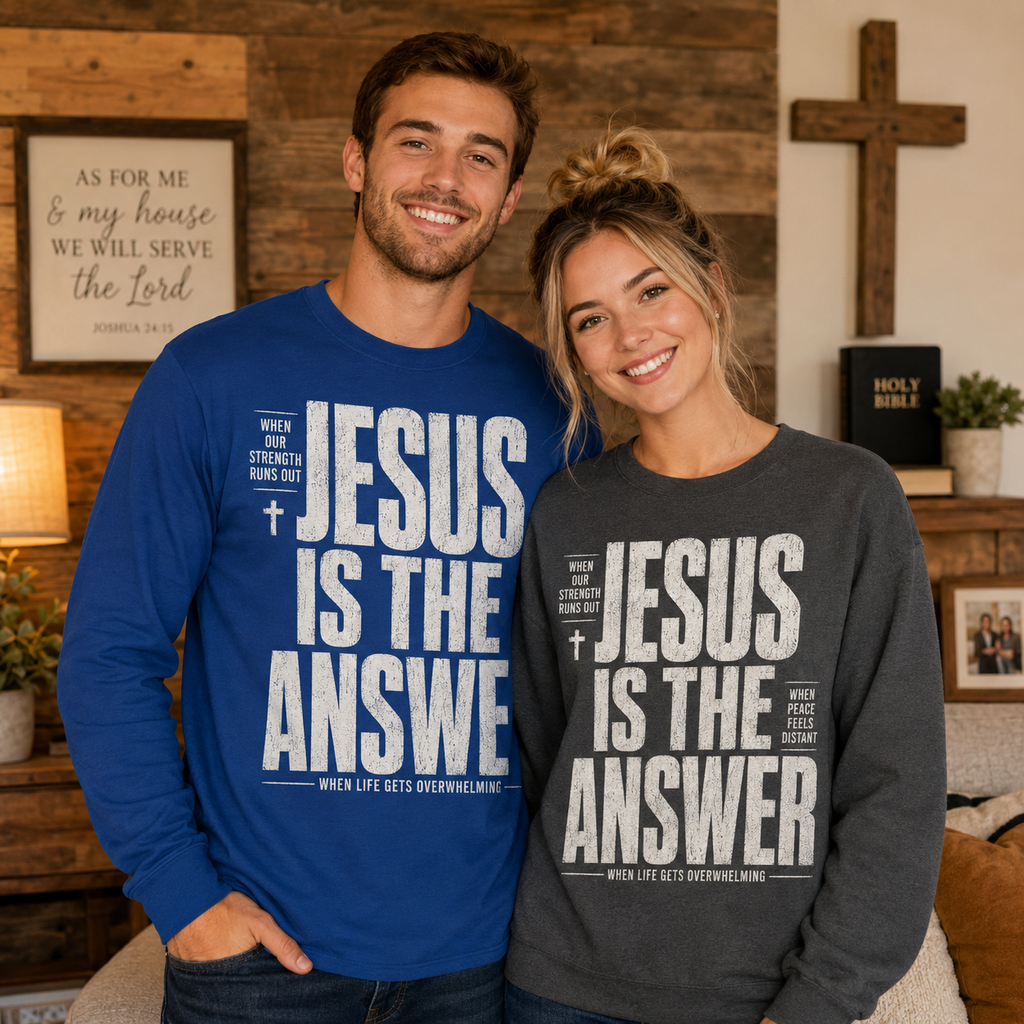Jesus Is The Answer Unisex T-shirt, Women's T-shirt, Unisex Long Sleeve, Sweatshirt, Hoodie, Zip Hoodie
