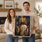 Radiant Glory: Modern Abstract Jesus Canvas Print