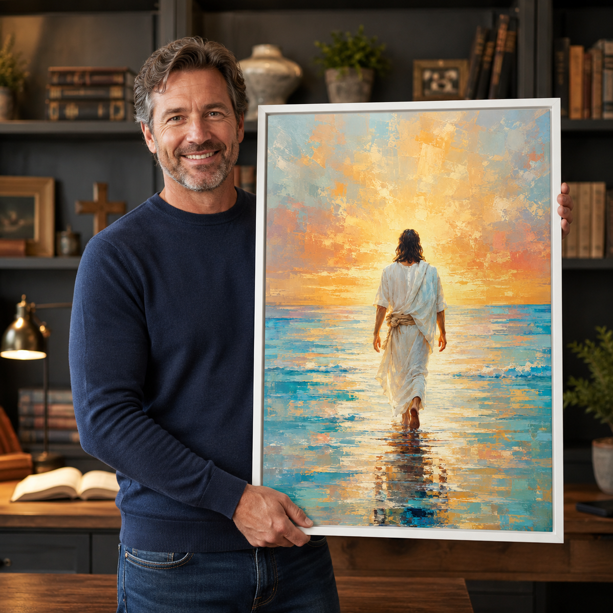 Walking in Light: Contemporary Gallery Wrapped Faith Decor