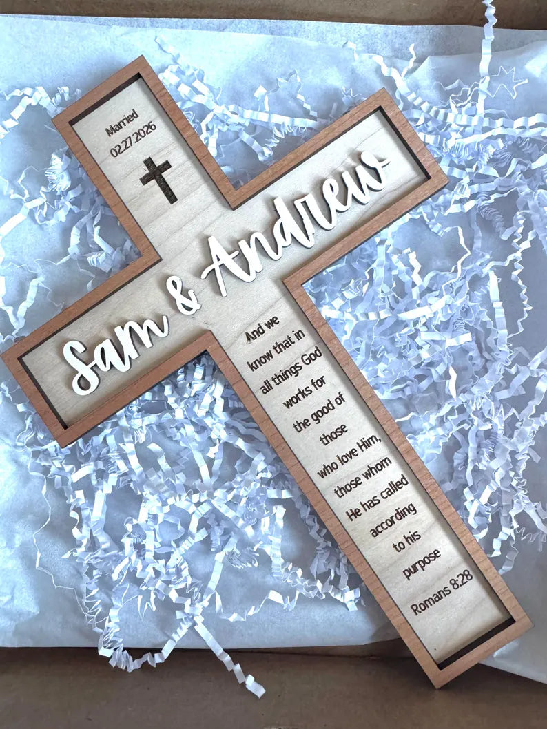 Personalized Baptism Wooden Cross, Baptism Gift