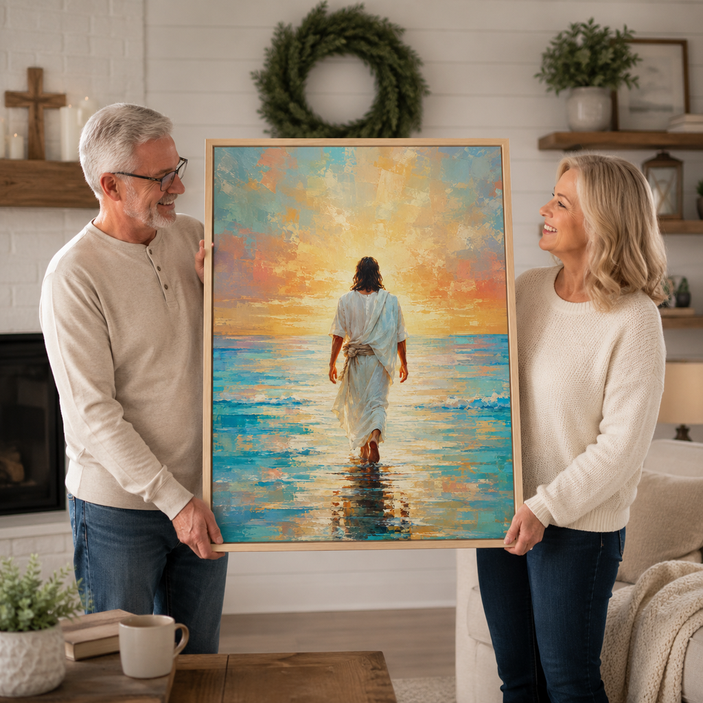 Walking in Light: Contemporary Gallery Wrapped Faith Decor