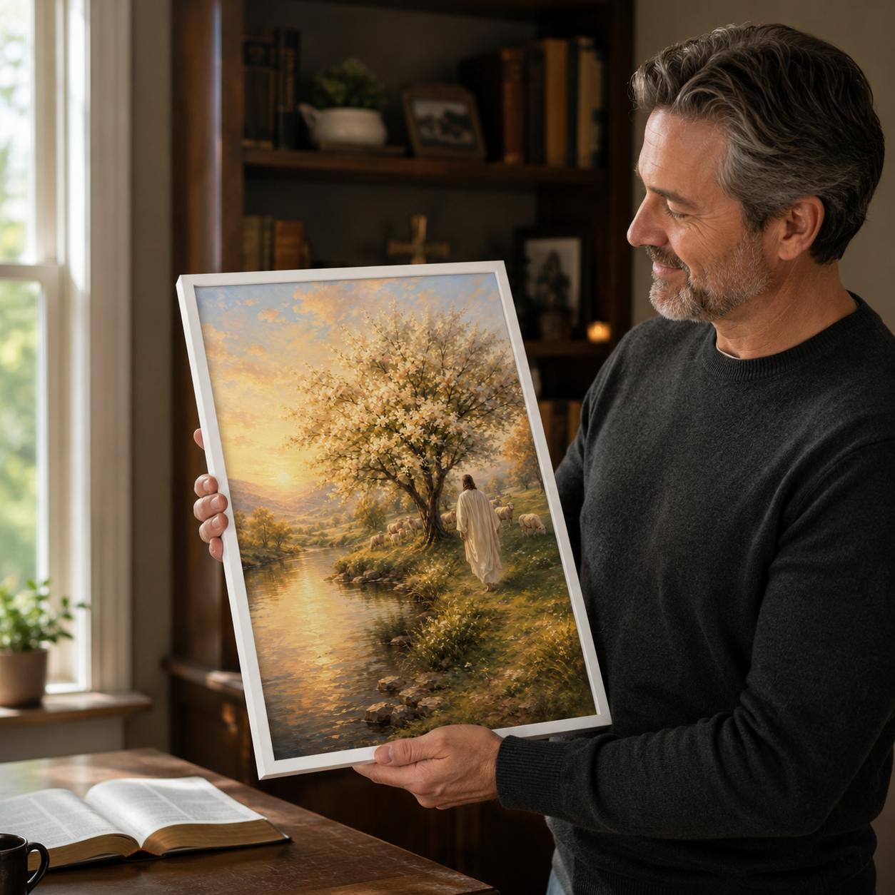 The Good Shepherd Beside Still Waters Canvas Wall Art - Christian Home Decor