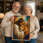 Strength & Grace: High-End Jesus and Lion Wall Art