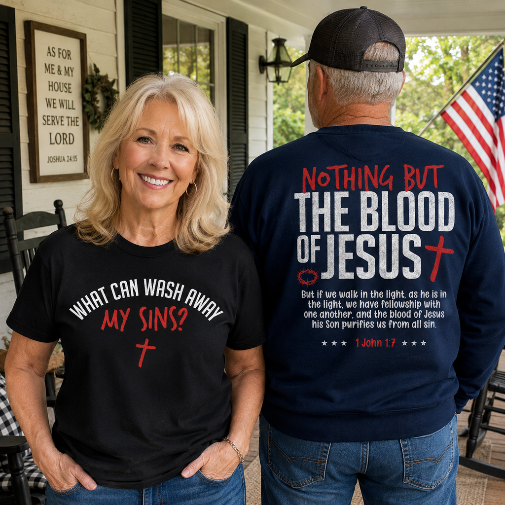 Blood of Jesus 2 Sided Unisex T-shirt, Women's T-shirt, Unisex Long Sleeve, Sweatshirt, Hoodie, Zip Hoodie