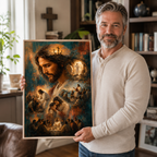 The Gospel Story Painterly Canvas Wall Art - Life of Christ Christian Decor