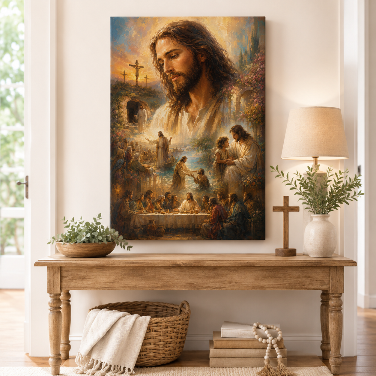 The Life of Christ Montage Canvas Wall Art - Christian Home Decor