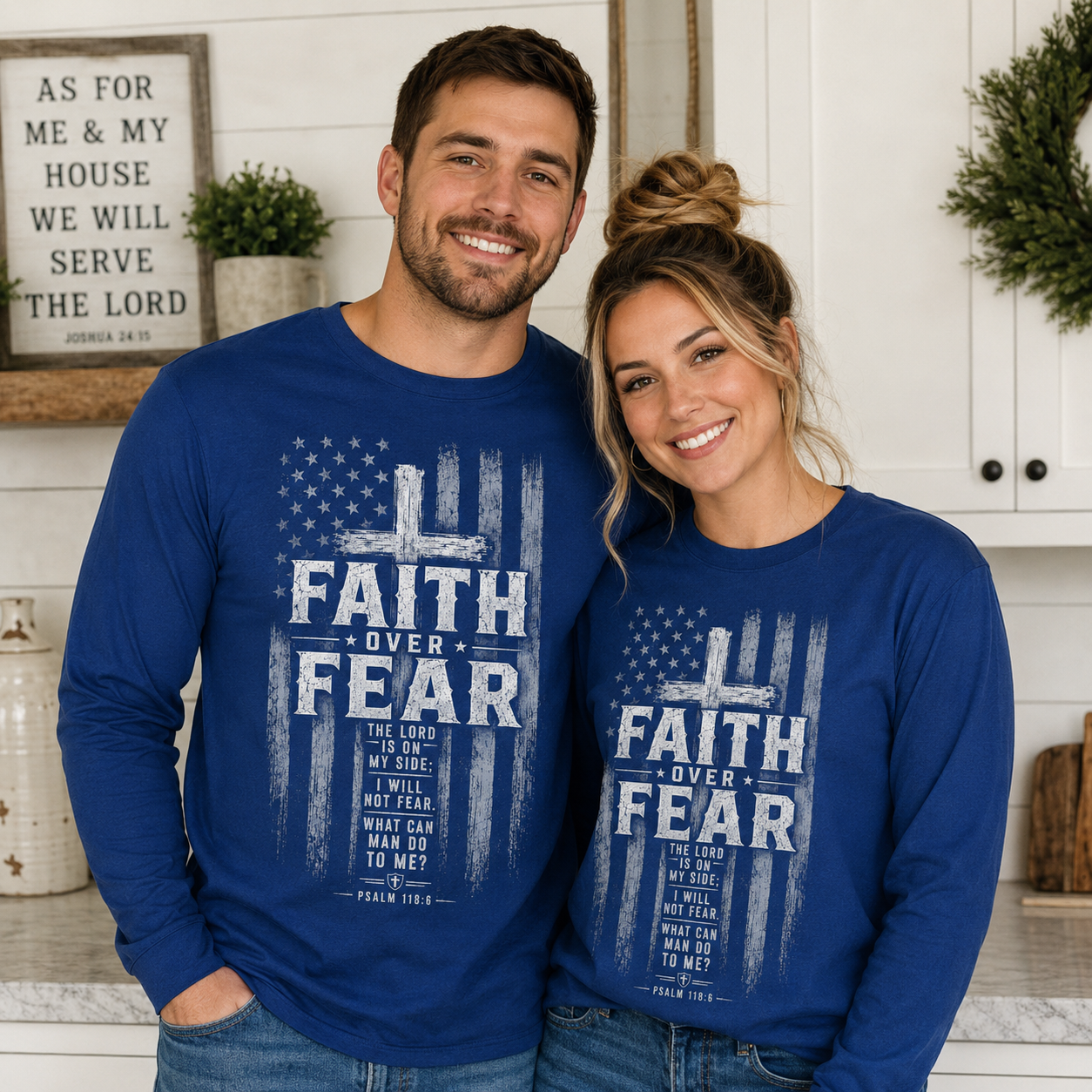 Faith Over Fear American Flag Unisex T-shirt, Women's T-shirt, Unisex Long Sleeve, Sweatshirt, Hoodie, Zip Hoodie