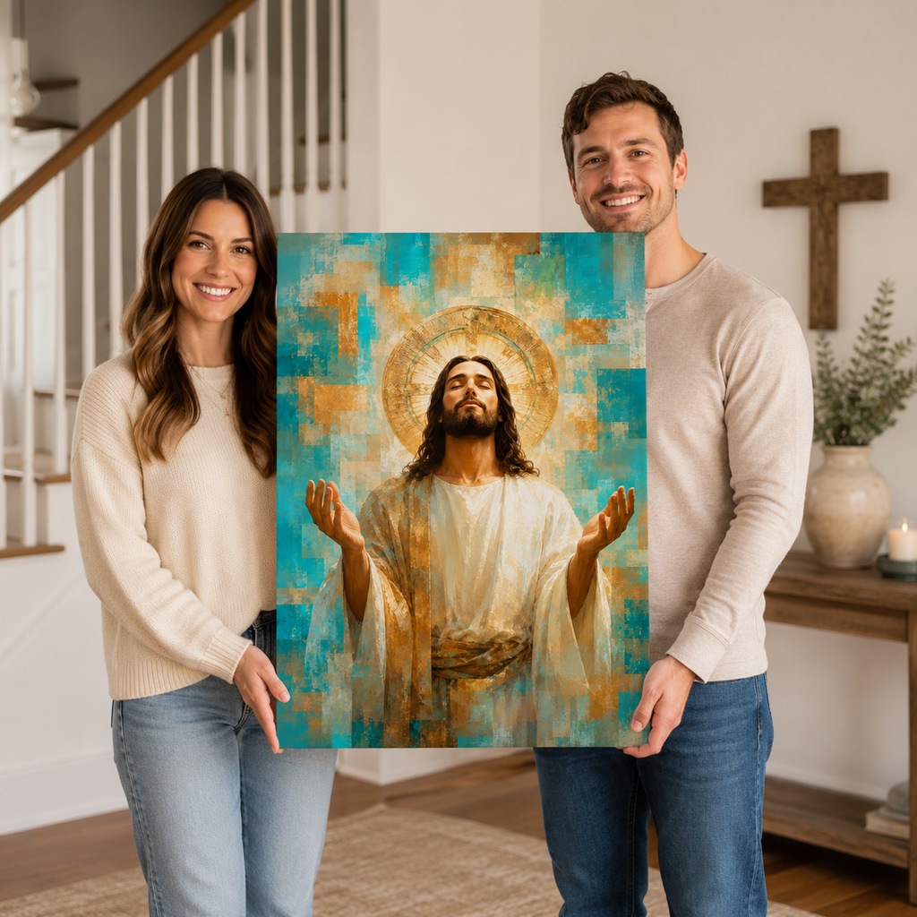 Radiant Grace: High-End Abstract Christian Wall Art