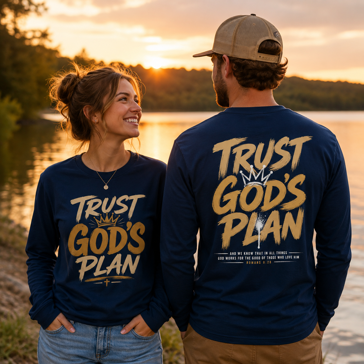 Trust God's Plan 2 sided Unisex T-shirt, Women's T-shirt, Unisex Long Sleeve, Sweatshirt, Hoodie, Zip Hoodie
