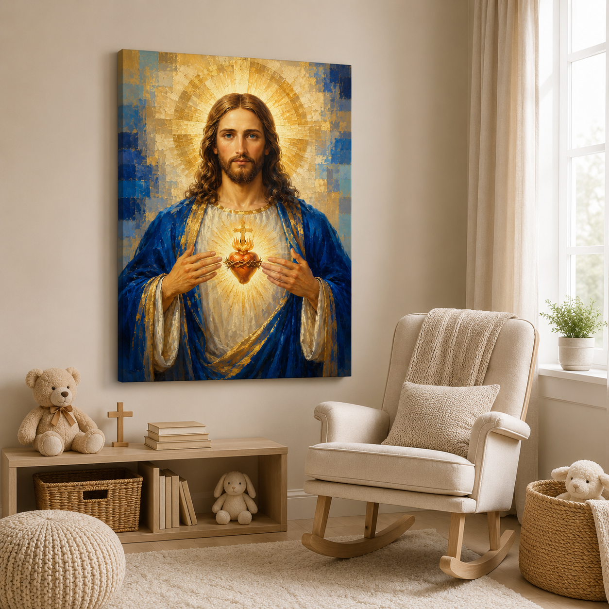 Sacred Heart of Jesus Canvas Wall Art | Premium Catholic Home Decor