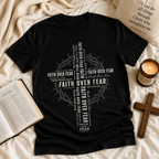 Faith Over Fear Cross Unisex T-shirt, Women's T-shirt, Unisex Long Sleeve, Sweatshirt, Hoodie, Zip Hoodie