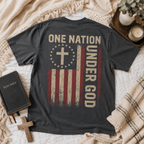One Nation Under God American Flag Unisex T-shirt, Women's T-shirt, Unisex Long Sleeve, Sweatshirt, Hoodie, Zip Hoodie