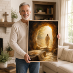 "He is Risen" Jesus Christ Resurrection Canvas Wall Art - Empty Tomb Christian Home Decor
