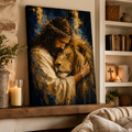 The Majestic Embrace: Premium Lion of Judah Canvas