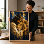 The Majestic Embrace: Premium Lion of Judah Canvas