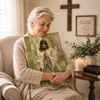 Serenity in Prayer: Premium Earth Tone Jesus Canvas