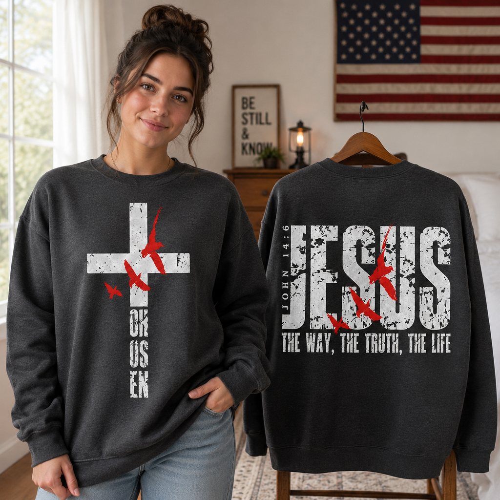 Jesus The Way The Truth The Life 2 Sided Unisex T-shirt, Women's T-shirt, Unisex Long Sleeve, Sweatshirt, Hoodie, Zip Hoodie