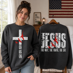 Jesus The Way The Truth The Life 2 Sided Unisex T-shirt, Women's T-shirt, Unisex Long Sleeve, Sweatshirt, Hoodie, Zip Hoodie