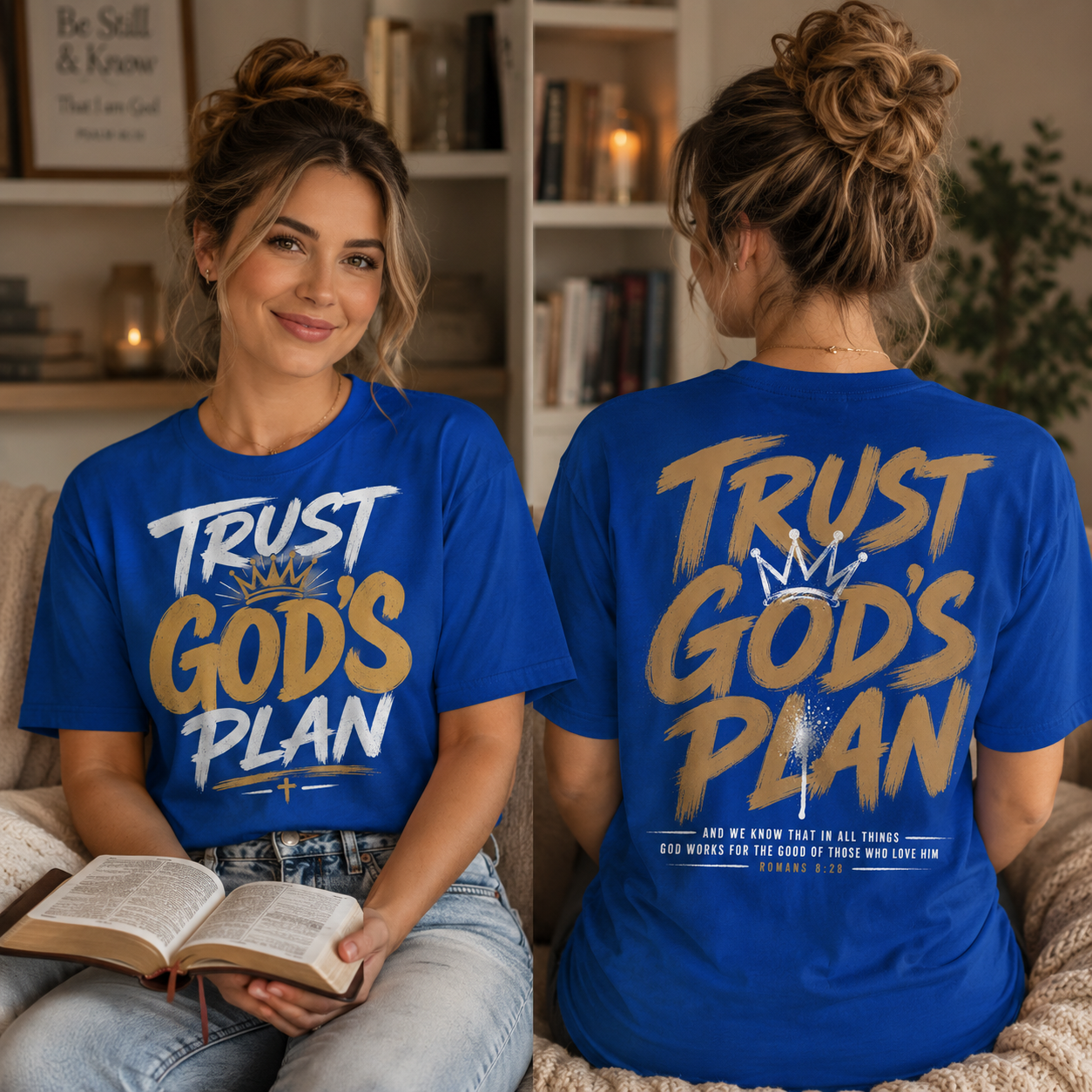 Trust God's Plan 2 sided Unisex T-shirt, Women's T-shirt, Unisex Long Sleeve, Sweatshirt, Hoodie, Zip Hoodie