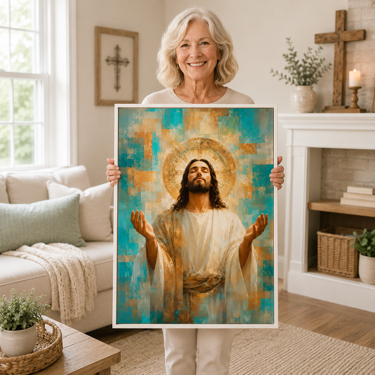 Radiant Grace: High-End Abstract Christian Wall Art