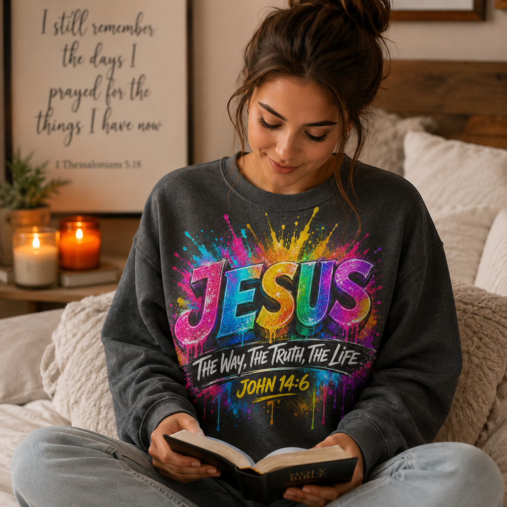 John 14:6 Christian Unisex T-shirt, Women's T-shirt, Unisex Long Sleeve, Sweatshirt, Hoodie, Zip Hoodie