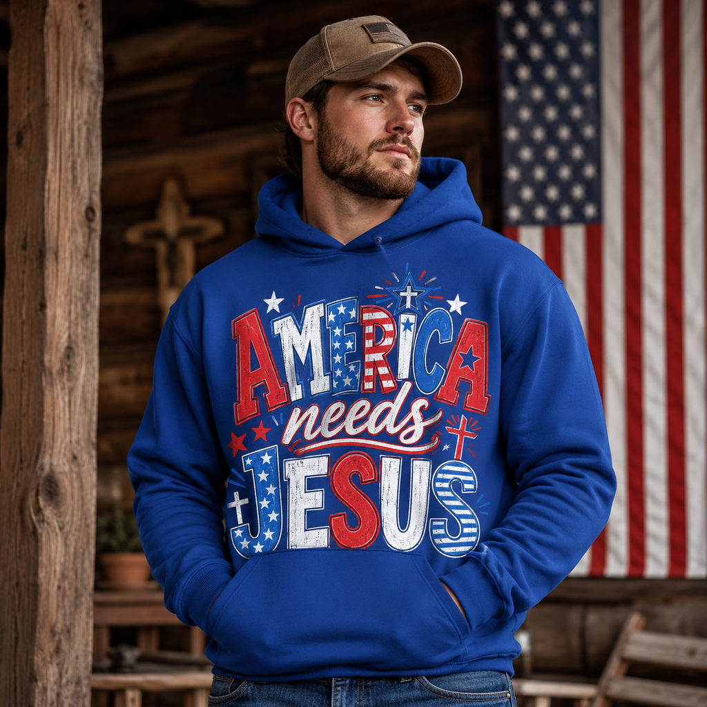 America needs Jesus Unisex T-shirt, Women's T-shirt, Unisex Long Sleeve, Sweatshirt, Hoodie, Zip Hoodie