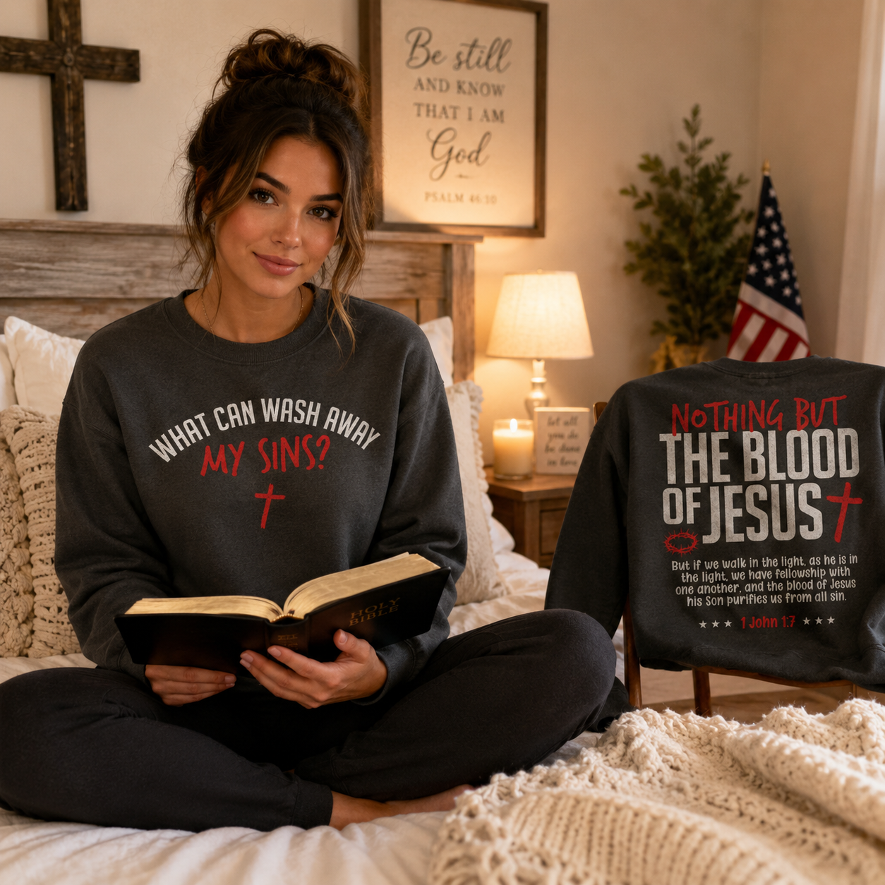 Blood of Jesus 2 Sided Unisex T-shirt, Women's T-shirt, Unisex Long Sleeve, Sweatshirt, Hoodie, Zip Hoodie