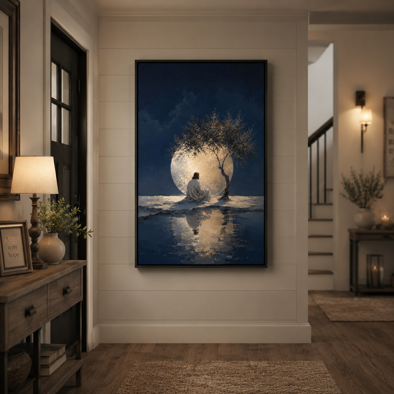 The Midnight Grace: Premium Jesus Moonlight Canvas