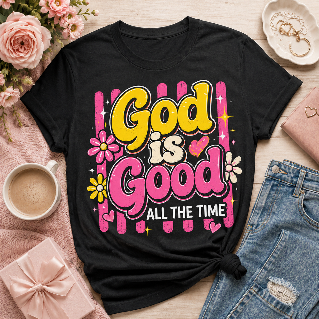 God Is Good All The Time Faith Tee Shirt, Women's T-shirt, Unisex Long Sleeve, Sweatshirt, Hoodie, Zip Hoodie