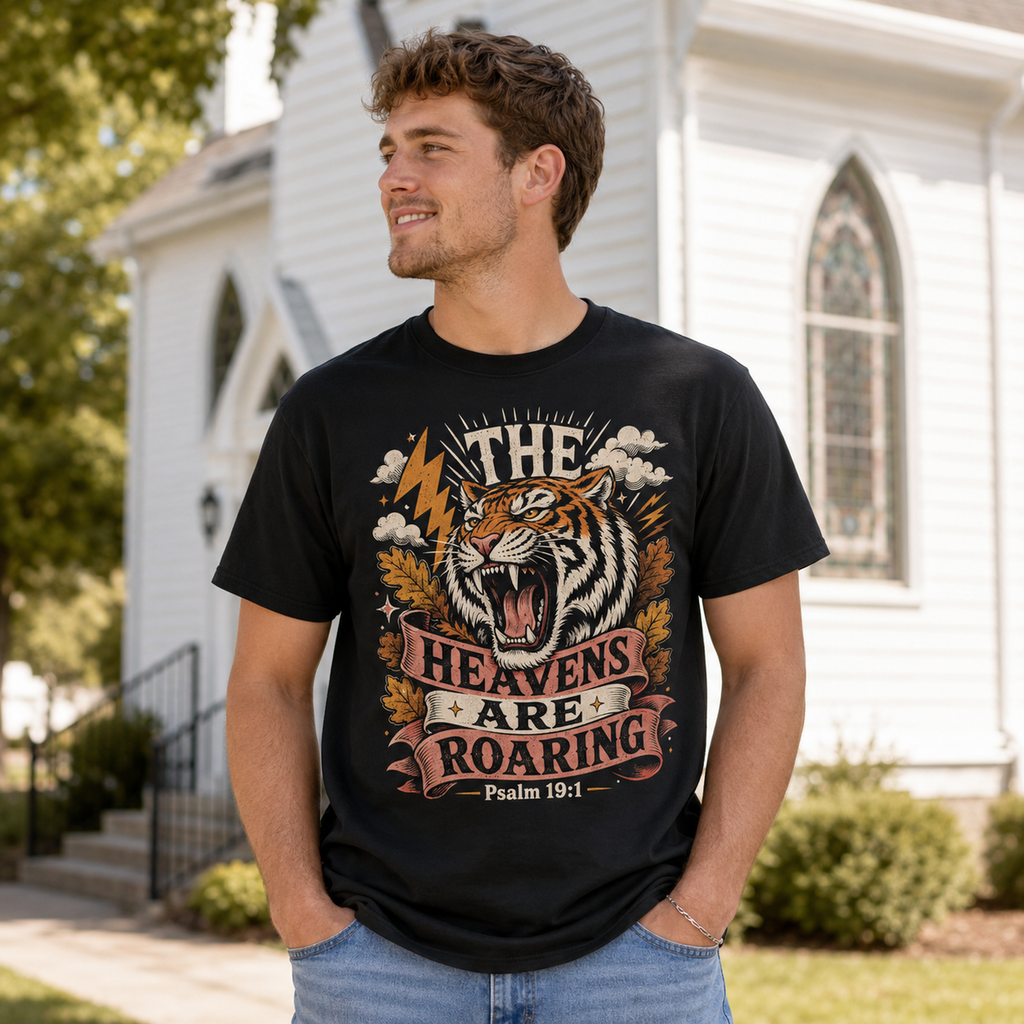Psalm 19:1 Christian Tiger Shirt, Women's T-shirt, Unisex Long Sleeve, Sweatshirt, Hoodie, Zip Hoodie