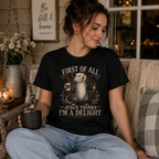 Jesus Thinks I’m A Delight Shirt, Cute Christian Opossum T-Shirt, First Of All Jesus Tee, Funny Faith Gift for Women
