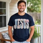 Jesus Shirt, Floral Patchwork Christian T-Shirt, Faith Based Tee, Religious Gift for Women, Cute Jesus Tee, Christian Apparel
