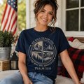 Psalm 32:8 Christian Adventure Shirt, He Will Teach You The Way Tee, Faith Compass Hiking Camping Gift for Christian Men Women