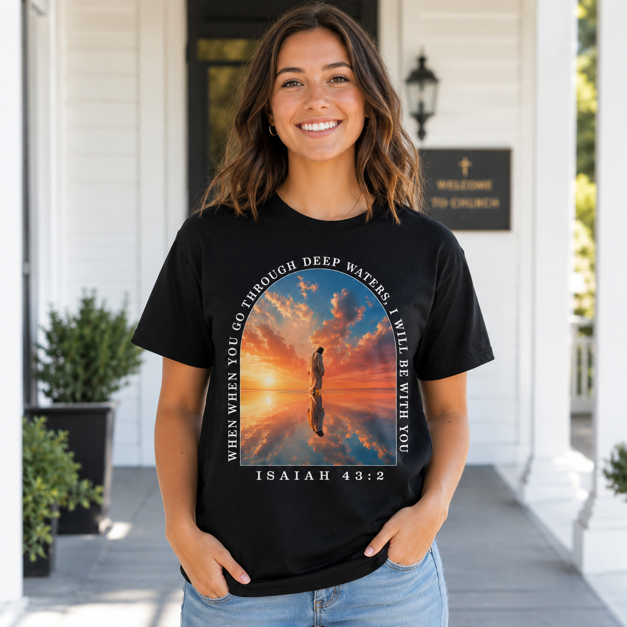 Isaiah 43:2 Deep Waters Christian Shirt, Women's T-shirt, Unisex Long Sleeve, Sweatshirt, Hoodie, Zip Hoodie