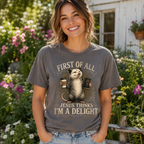 Jesus Thinks I’m A Delight Shirt, Cute Christian Opossum T-Shirt, First Of All Jesus Tee, Funny Faith Gift for Women