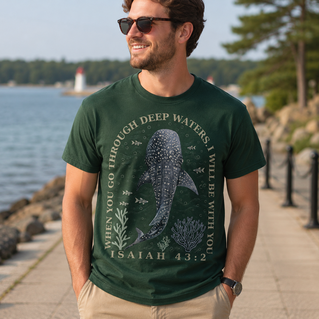 Isaiah 43:2 Whale Shark Christian Shirt, Women's T-shirt, Unisex Long Sleeve, Sweatshirt, Hoodie, Zip Hoodie