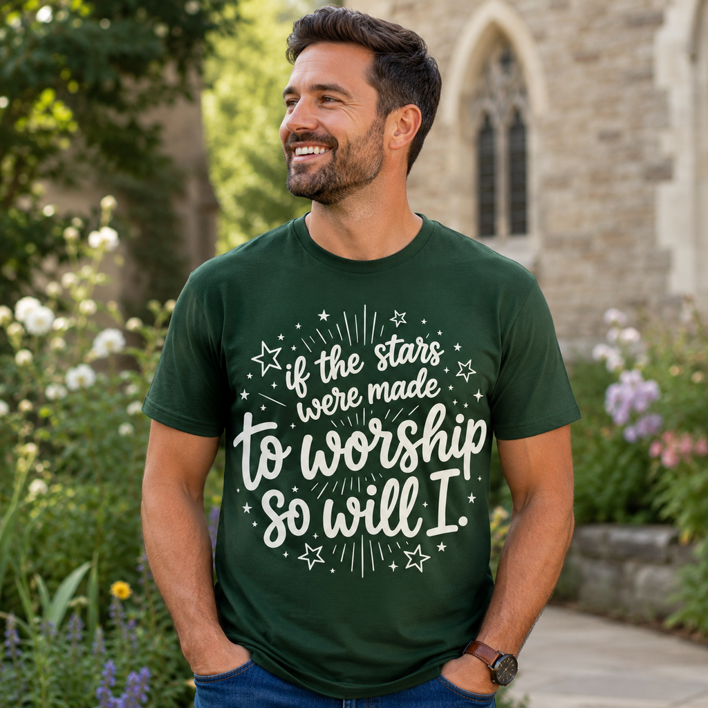 So Will I Shirt, Christian Worship T-Shirt, If The Stars Were Made To Worship Tee, Faith Shirt for Women, Jesus Graphic Tee