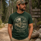 Psalm 32:8 Christian Adventure Shirt, He Will Teach You The Way Tee, Faith Compass Hiking Camping Gift for Christian Men Women