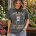 Jesus Thinks I’m A Delight Shirt, Cute Christian Frog T-Shirt, First Of All Jesus Tee, Funny Faith Gift for Women