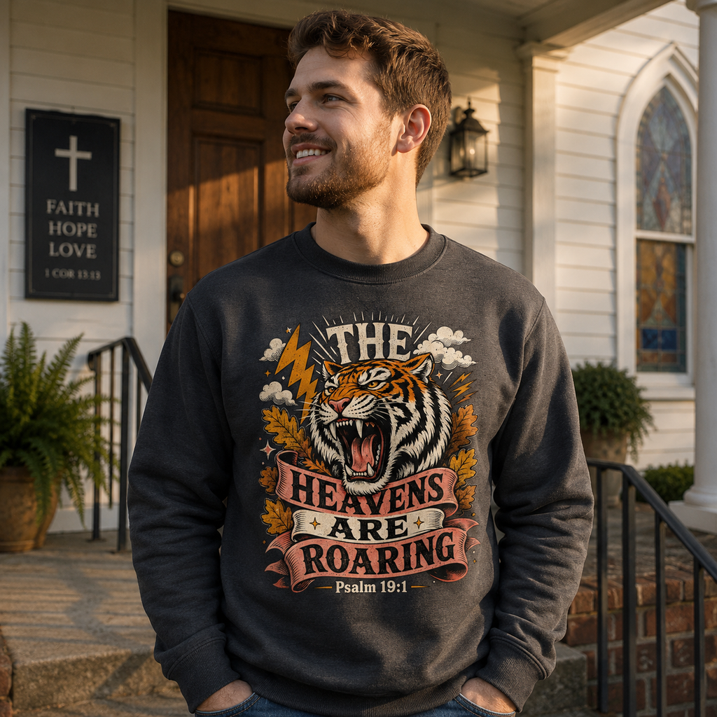 Psalm 19:1 Christian Tiger Shirt, Women's T-shirt, Unisex Long Sleeve, Sweatshirt, Hoodie, Zip Hoodie