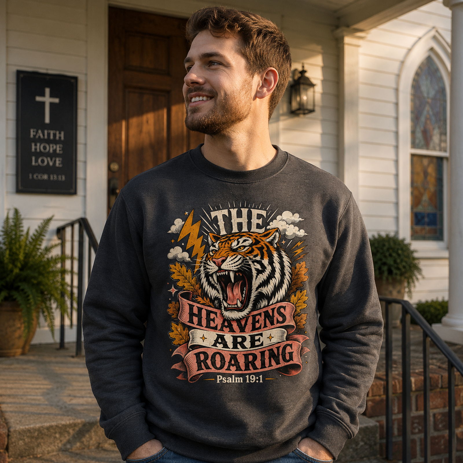 Psalm 19:1 Christian Tiger Shirt, Women's T-shirt, Unisex Long Sleeve, Sweatshirt, Hoodie, Zip Hoodie