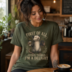 Jesus Thinks I’m A Delight Shirt, Cute Christian Opossum T-Shirt, First Of All Jesus Tee, Funny Faith Gift for Women