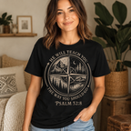 Psalm 32:8 Christian Adventure Shirt, He Will Teach You The Way Tee, Faith Compass Hiking Camping Gift for Christian Men Women