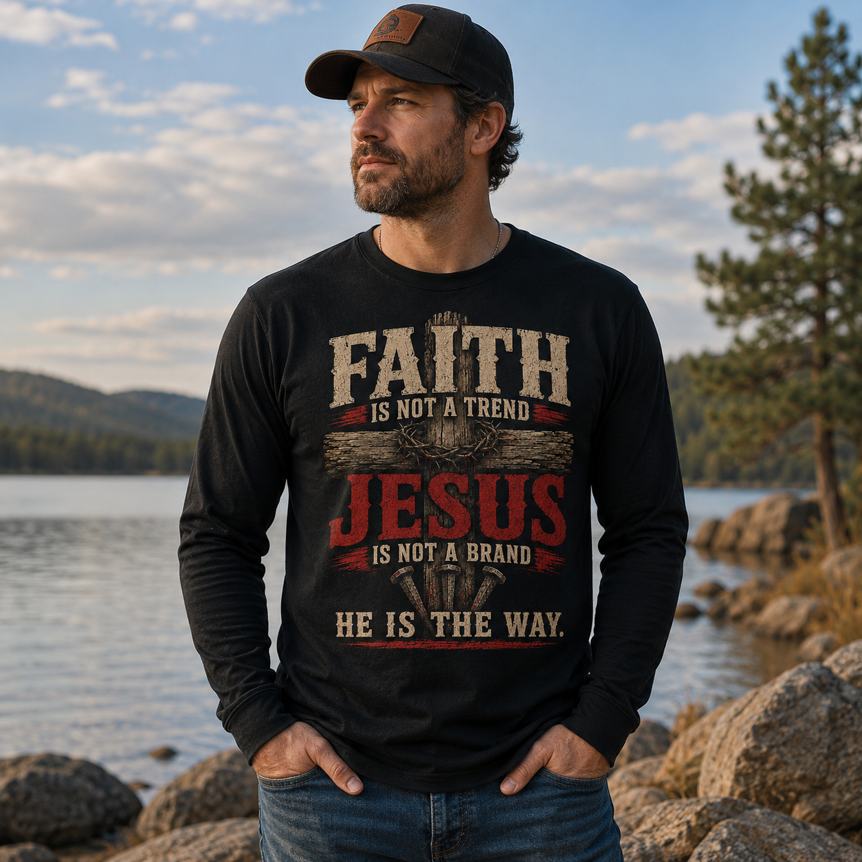 Faith Is Not A Trend Shirt, Jesus Is Not A Brand Christian T-Shirt, He Is The Way Tee, Bold Faith Gift for Women Men