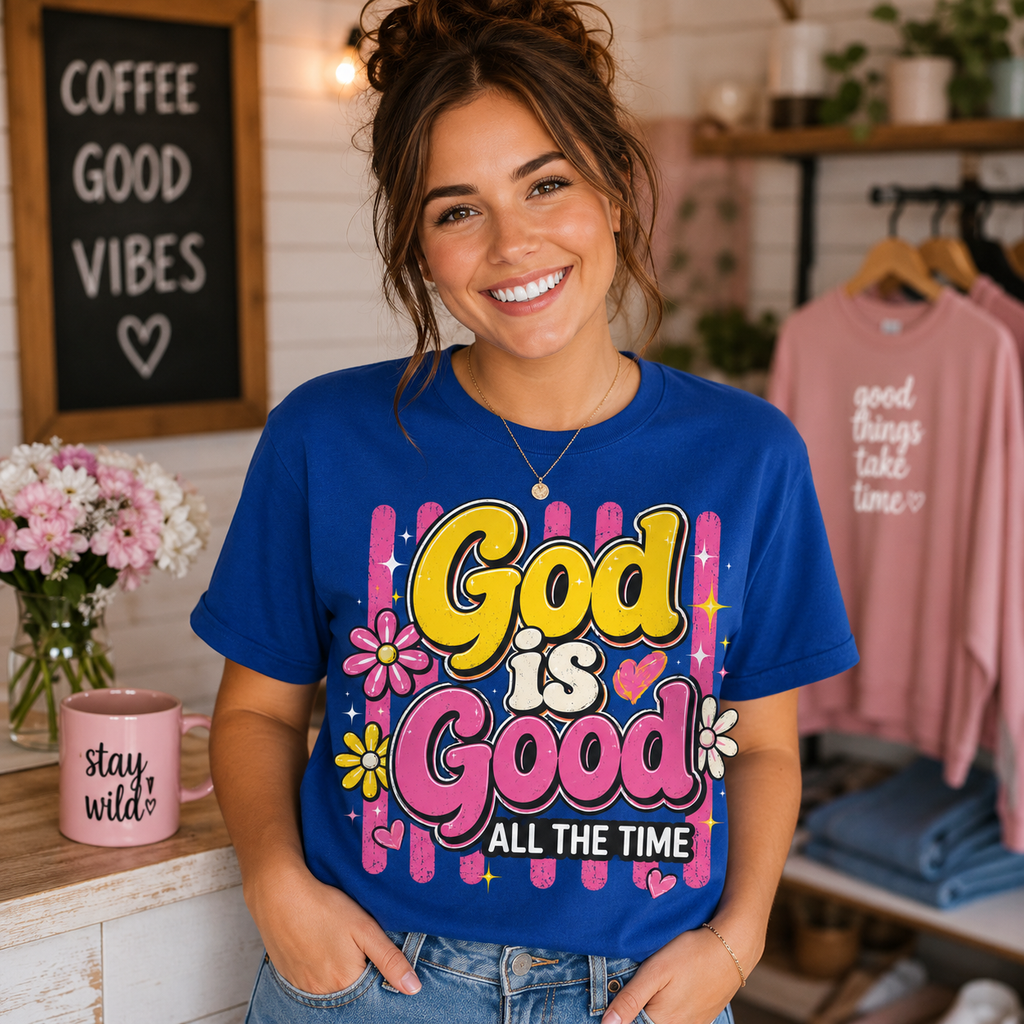 God Is Good All The Time Faith Tee Shirt, Women's T-shirt, Unisex Long Sleeve, Sweatshirt, Hoodie, Zip Hoodie