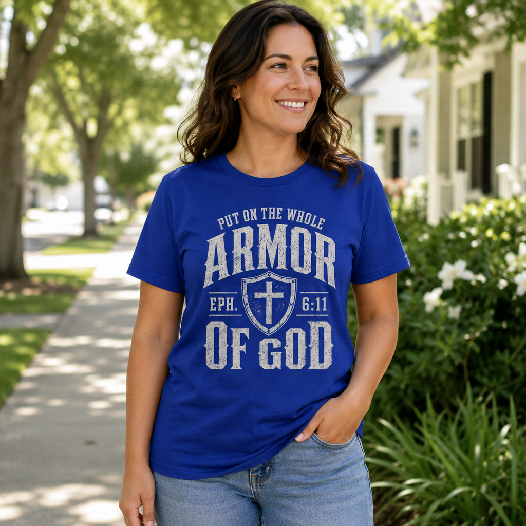 Armor of God Shirt, Ephesians 6:11 Christian T-Shirt, Put On The Whole Armor of God Tee, Faith Bible Verse Gift for Men