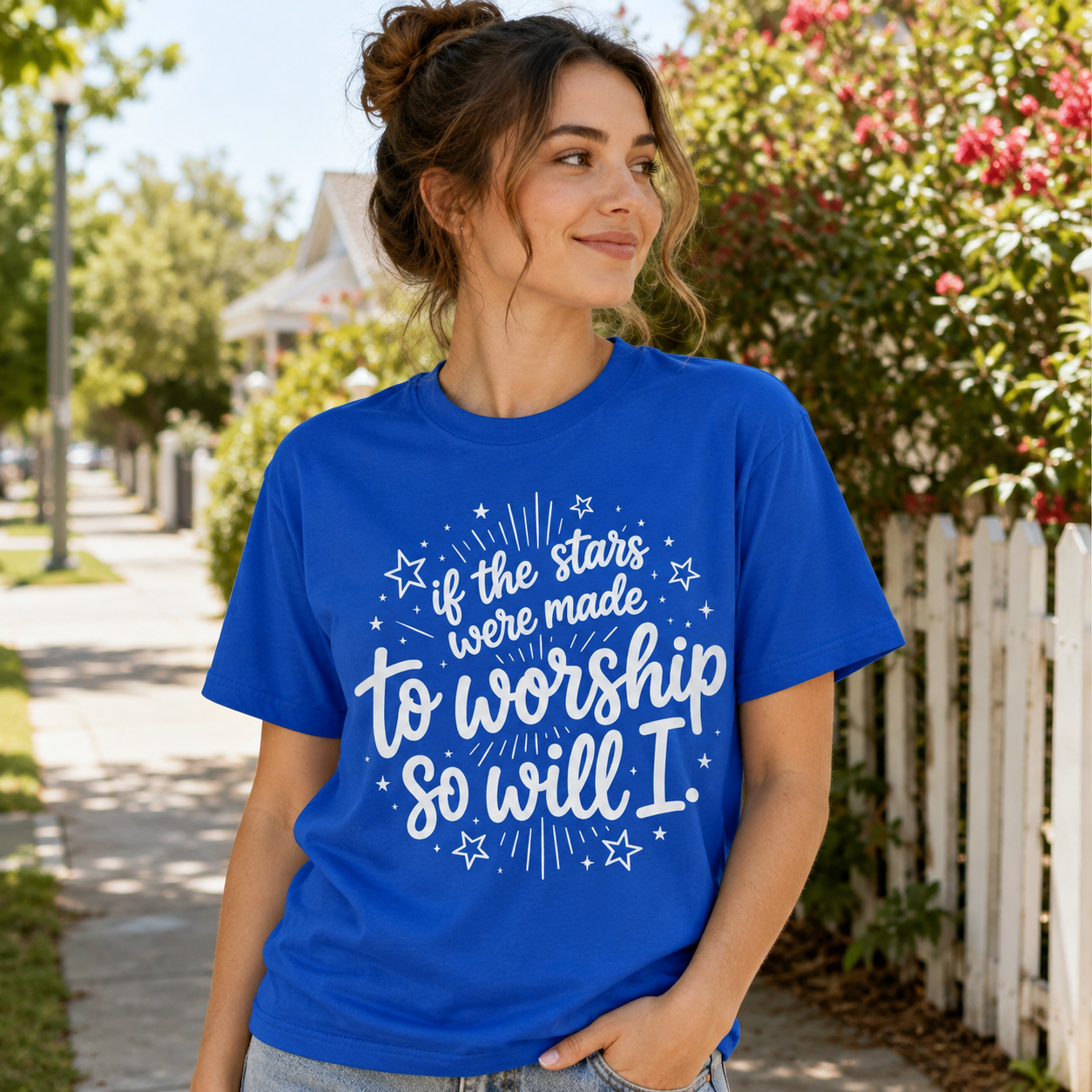 So Will I Shirt, Christian Worship T-Shirt, If The Stars Were Made To Worship Tee, Faith Shirt for Women, Jesus Graphic Tee
